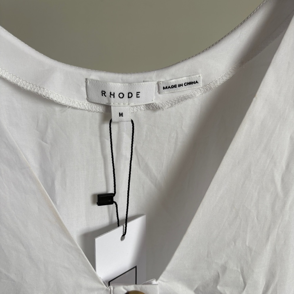 $475 NWT White Rhode Cotton “Nisha” Midi Dress Sz Medium - Picture 5 of 15